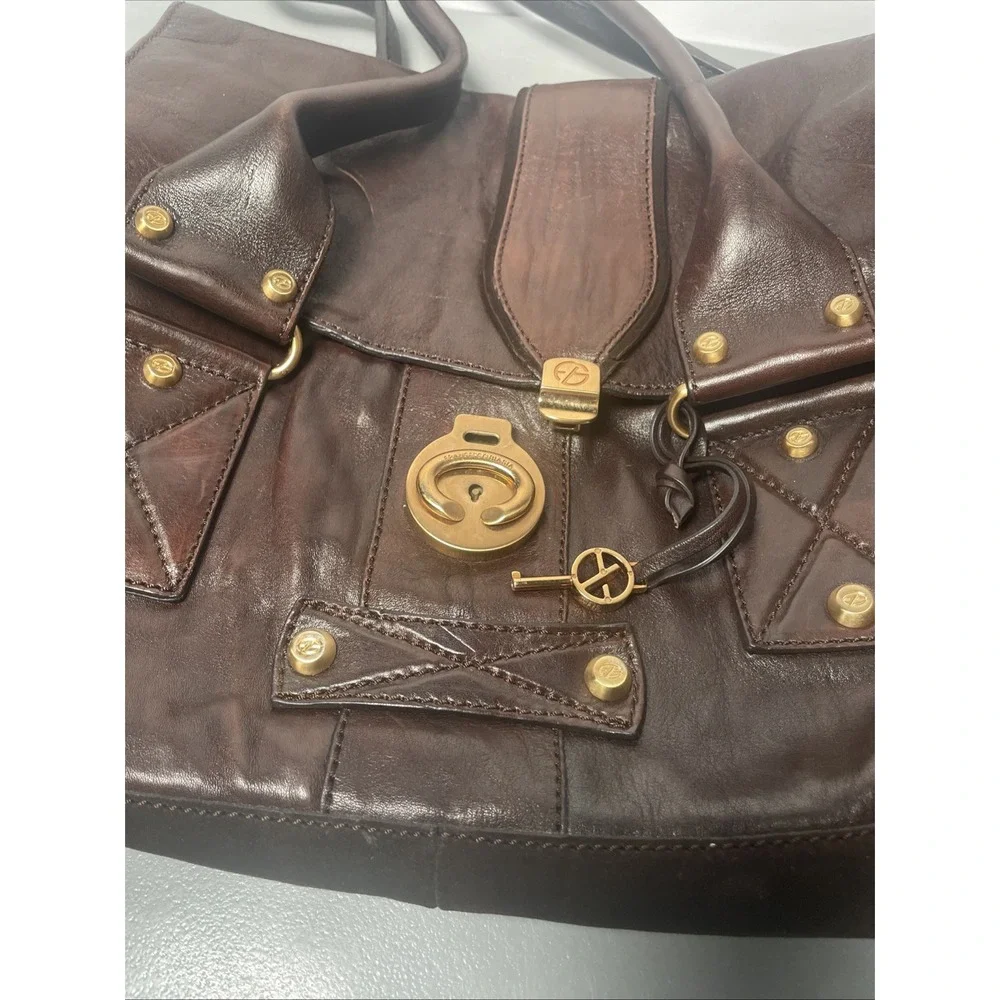 FRANCESCO BIASIA Large Leather Suede Handbag